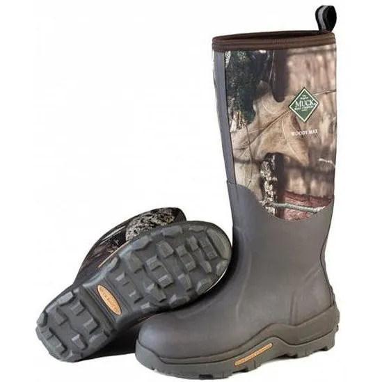 Muck Men's Woody Max Waterproof Rubber Hunt Boot - Bark/Mossy Oak - WDM-MOCT