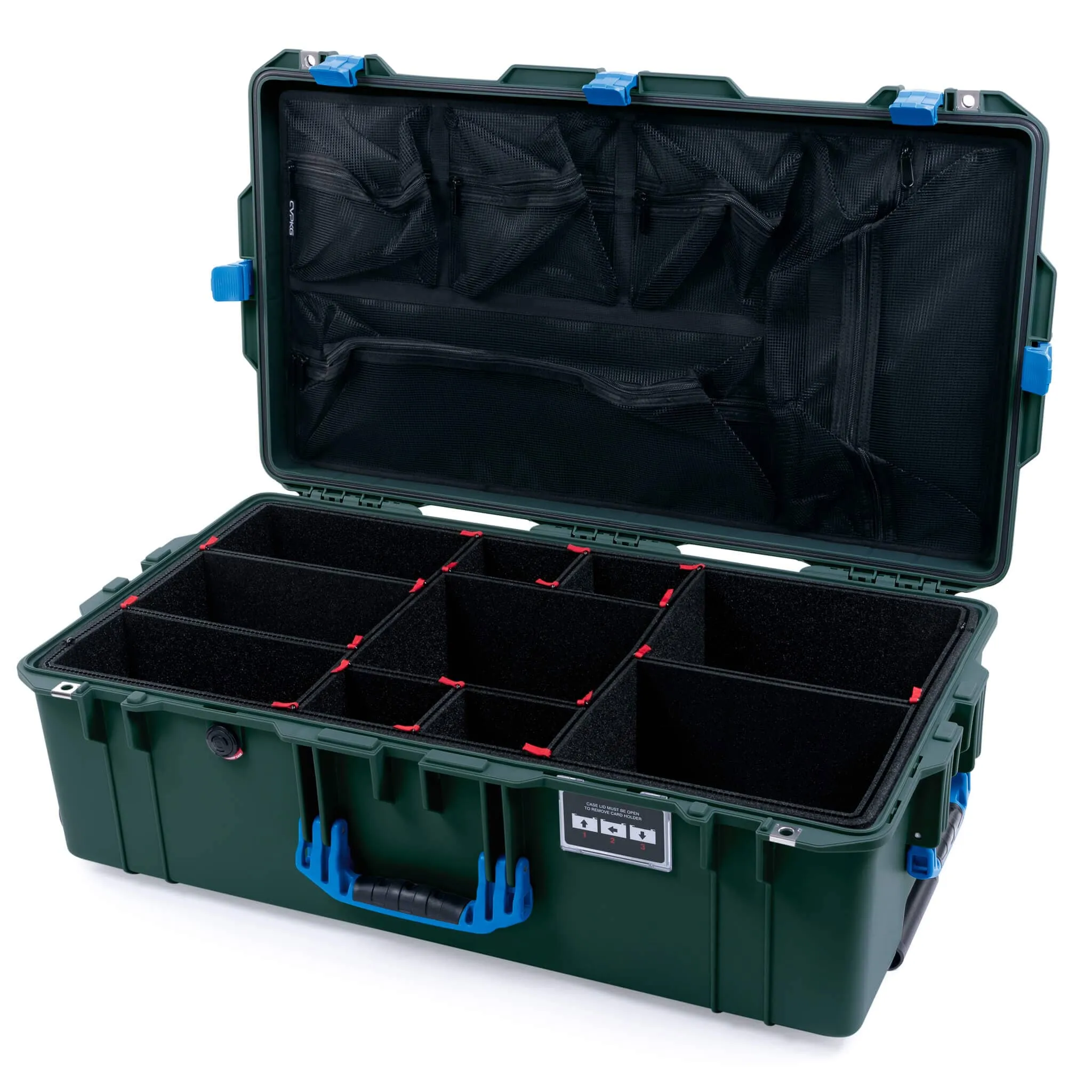 Pelican 1615 Air Case, Trekking Green with Blue Handles & Latches