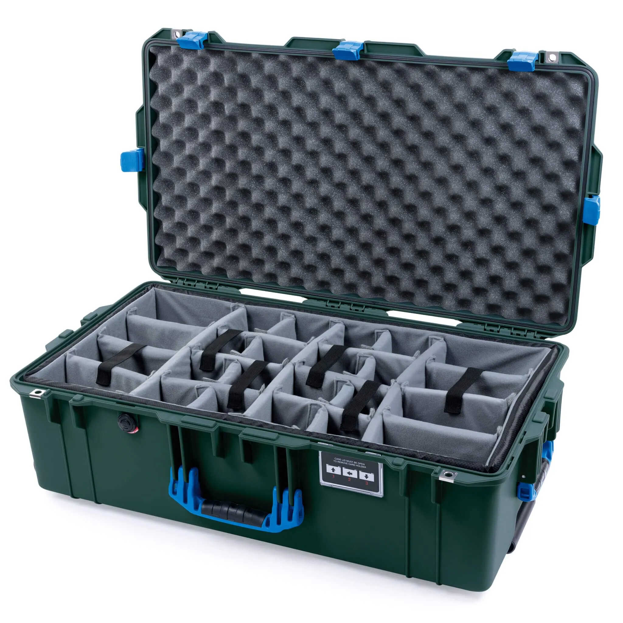 Pelican 1615 Air Case, Trekking Green with Blue Handles & Latches
