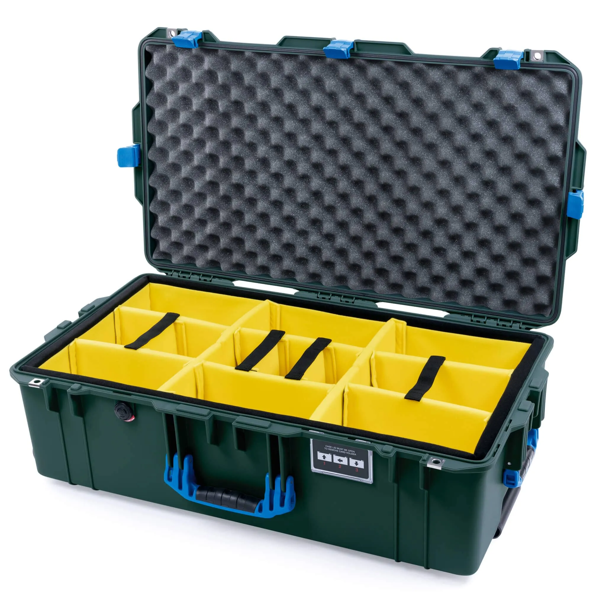 Pelican 1615 Air Case, Trekking Green with Blue Handles & Latches