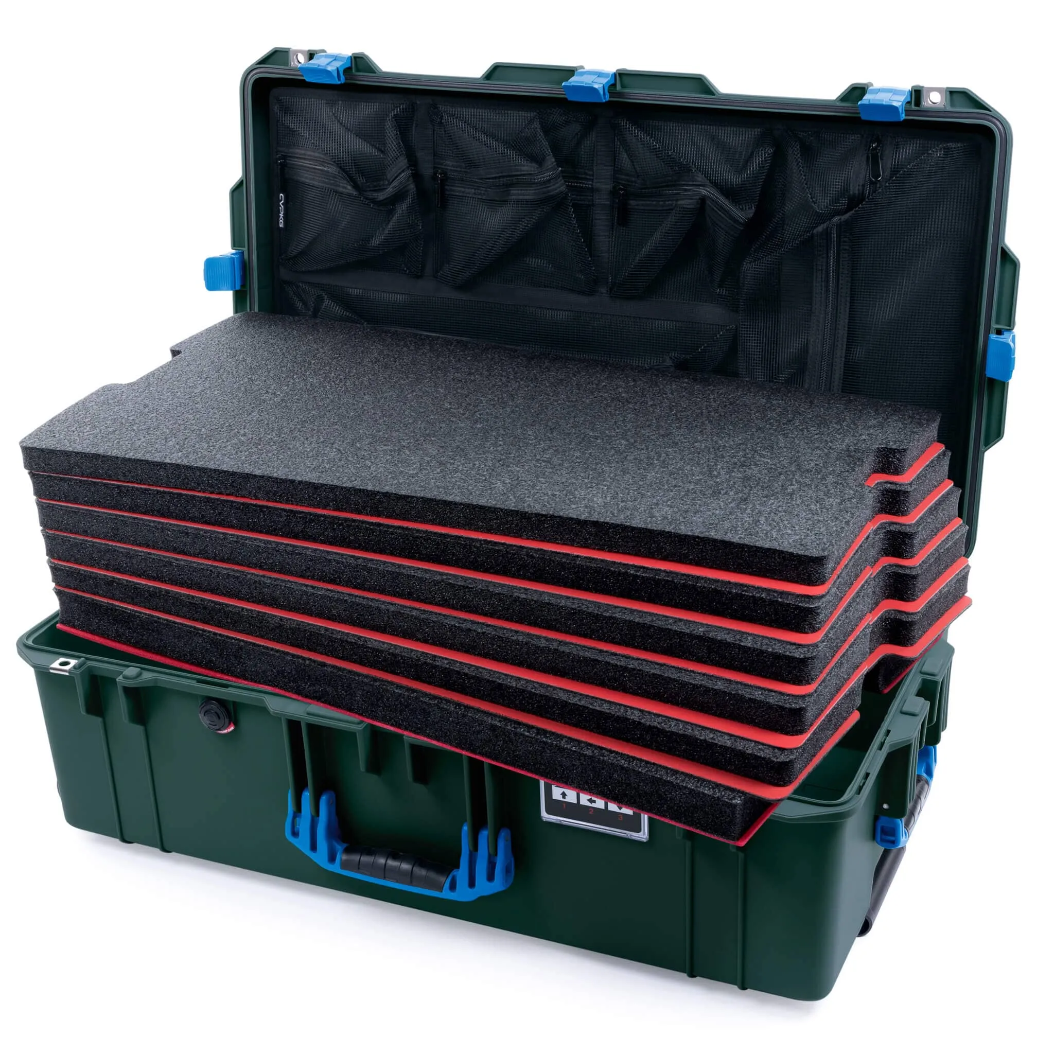 Pelican 1615 Air Case, Trekking Green with Blue Handles & Latches