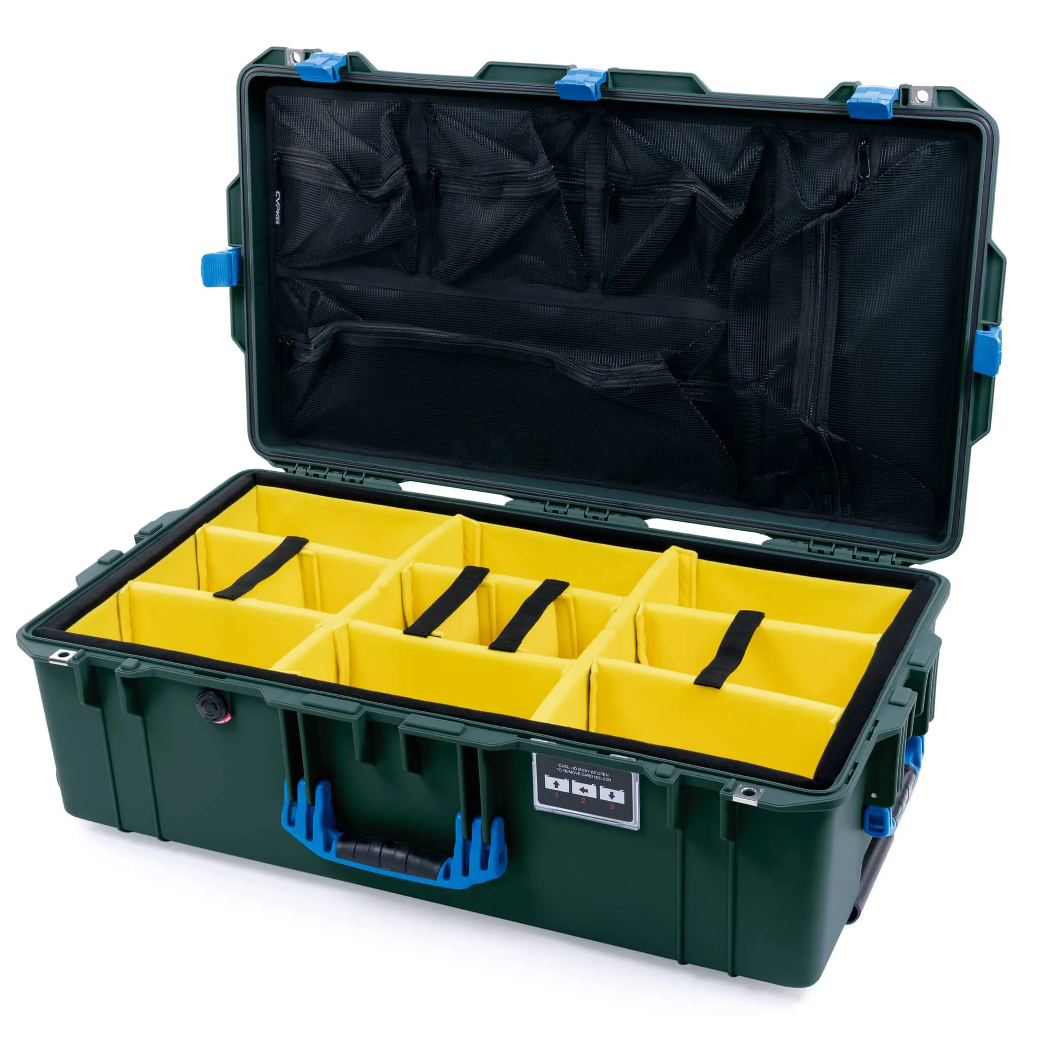 Pelican 1615 Air Case, Trekking Green with Blue Handles & Latches