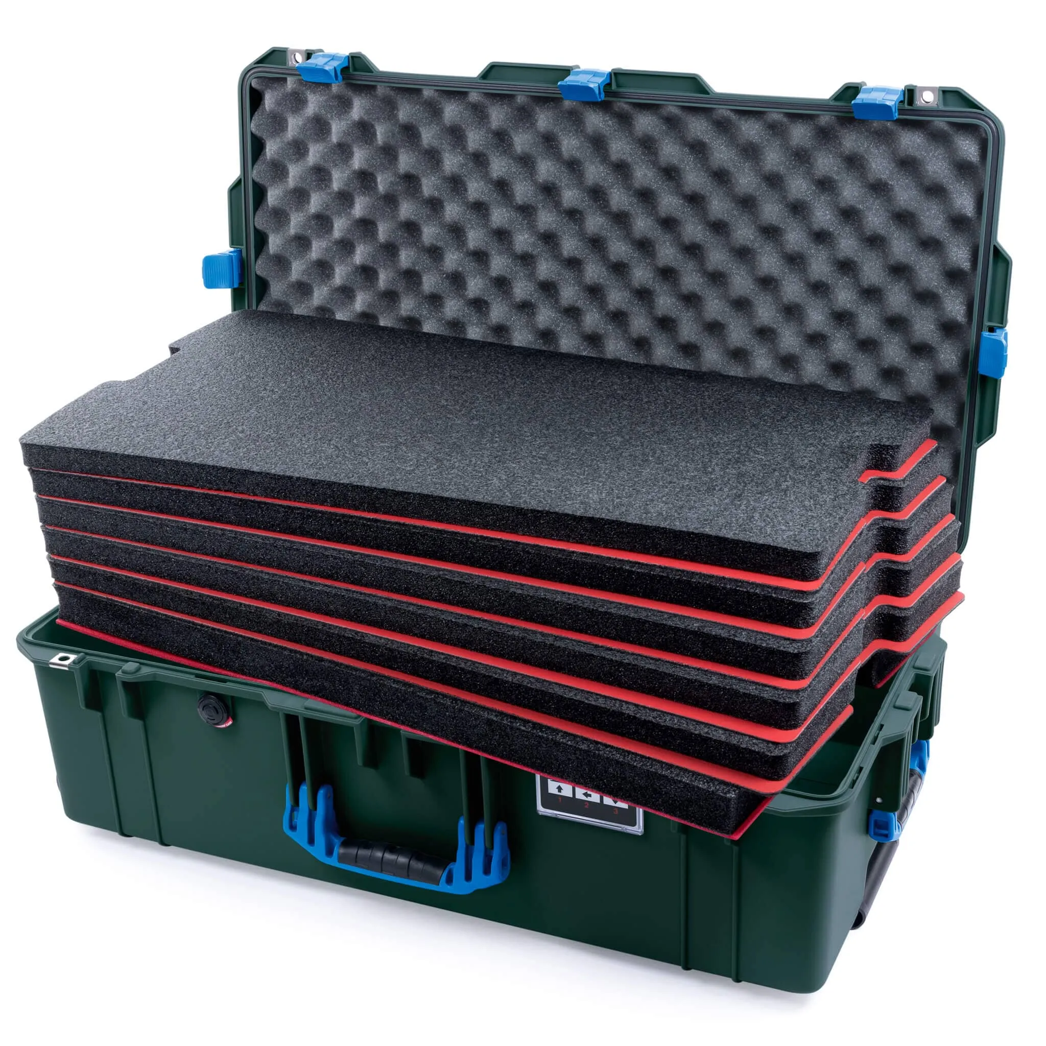 Pelican 1615 Air Case, Trekking Green with Blue Handles & Latches