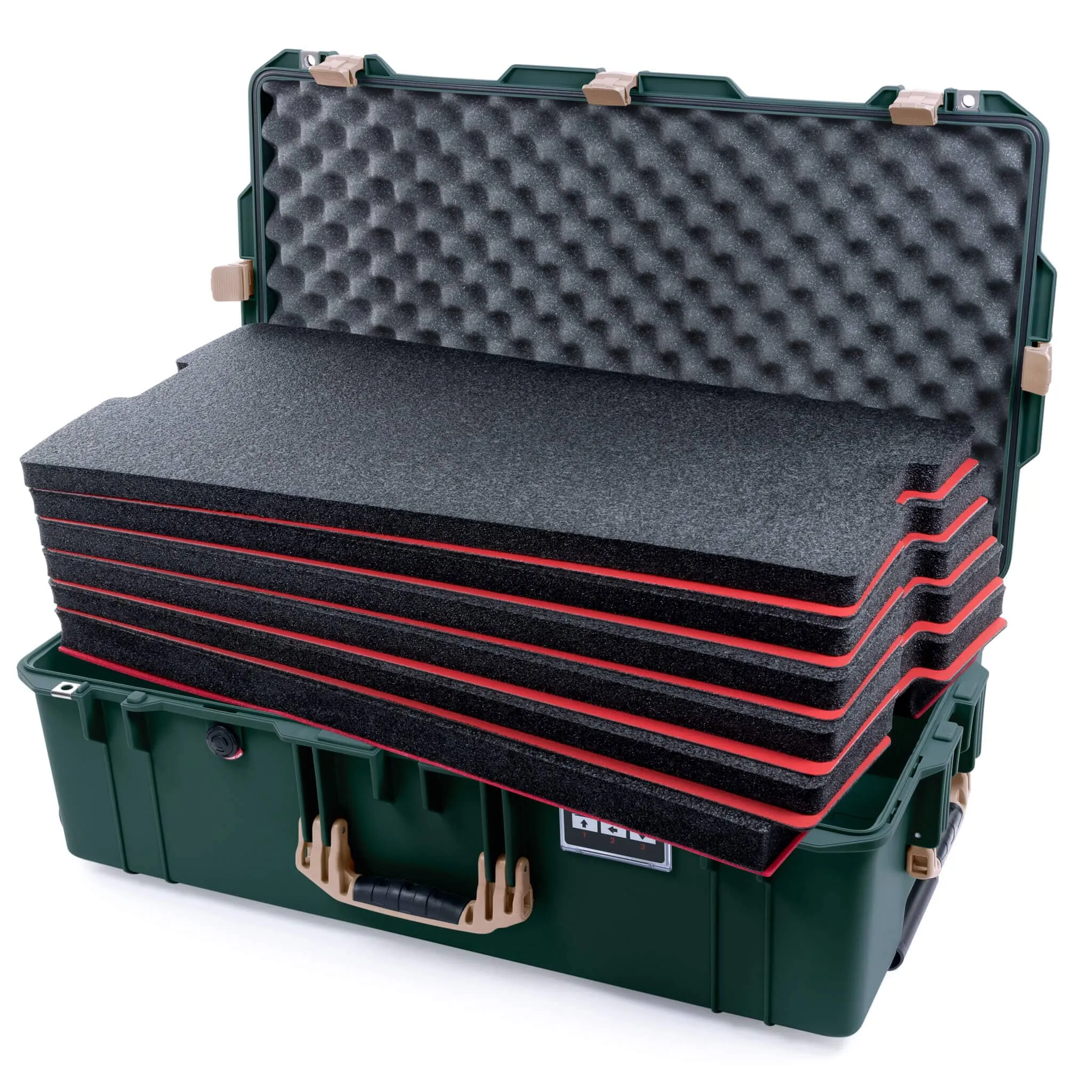 Pelican 1615 Air Case, Trekking Green with Desert Tan Handles & Latches