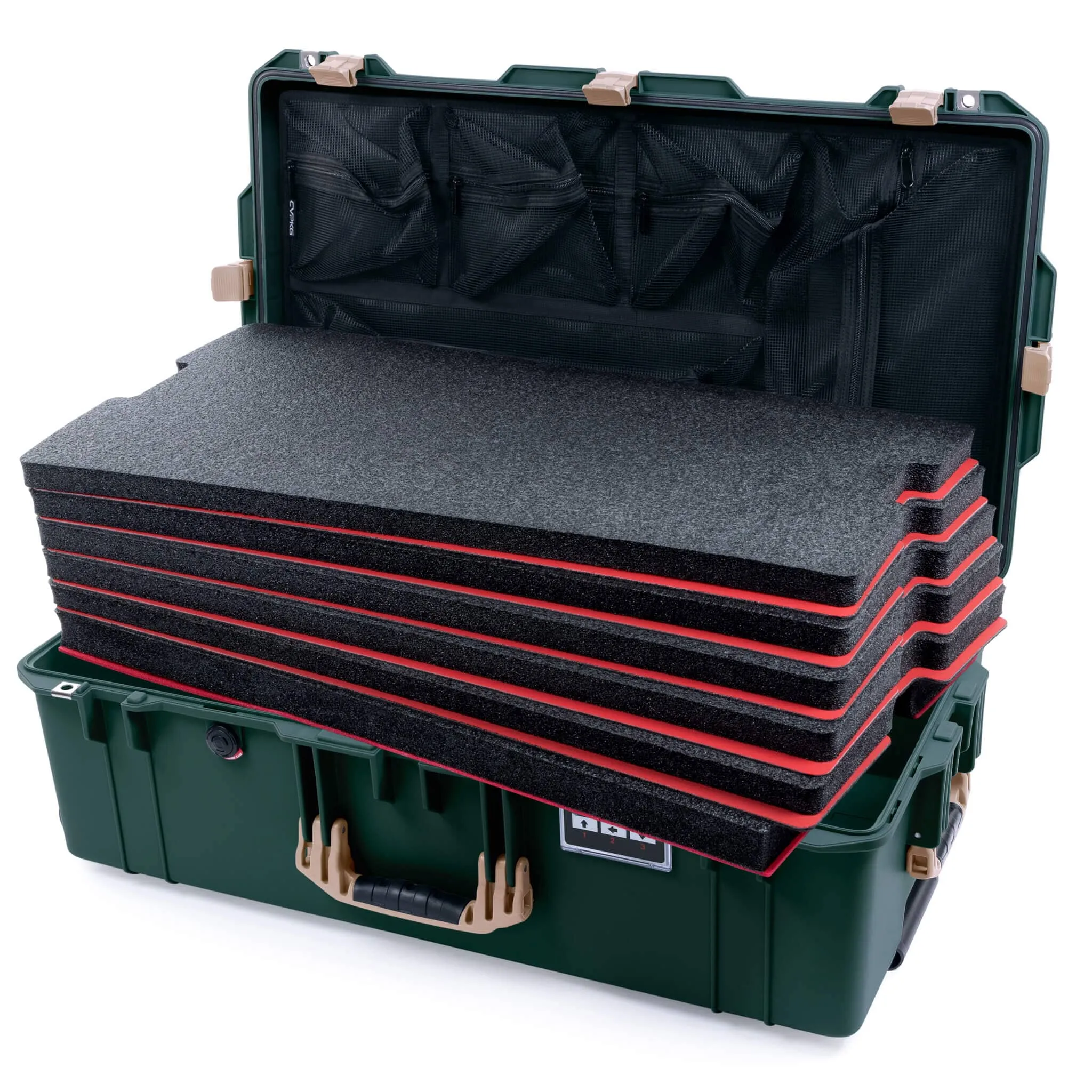 Pelican 1615 Air Case, Trekking Green with Desert Tan Handles & Latches