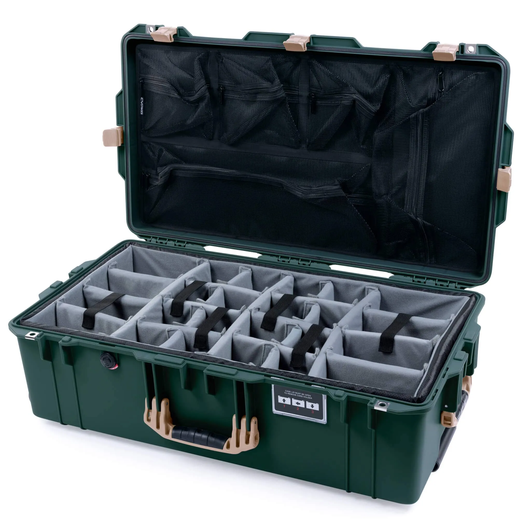 Pelican 1615 Air Case, Trekking Green with Desert Tan Handles & Latches