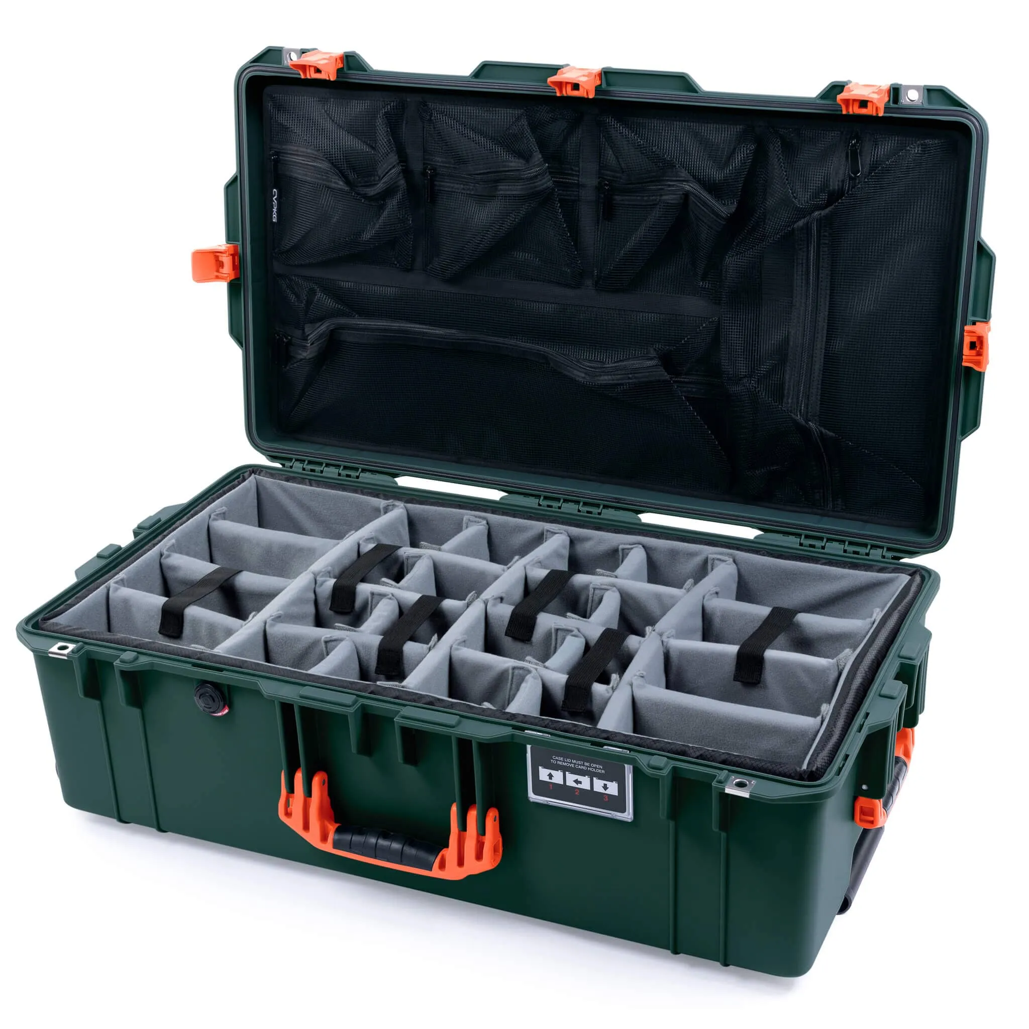 Pelican 1615 Air Case, Trekking Green with Orange Handles & Latches