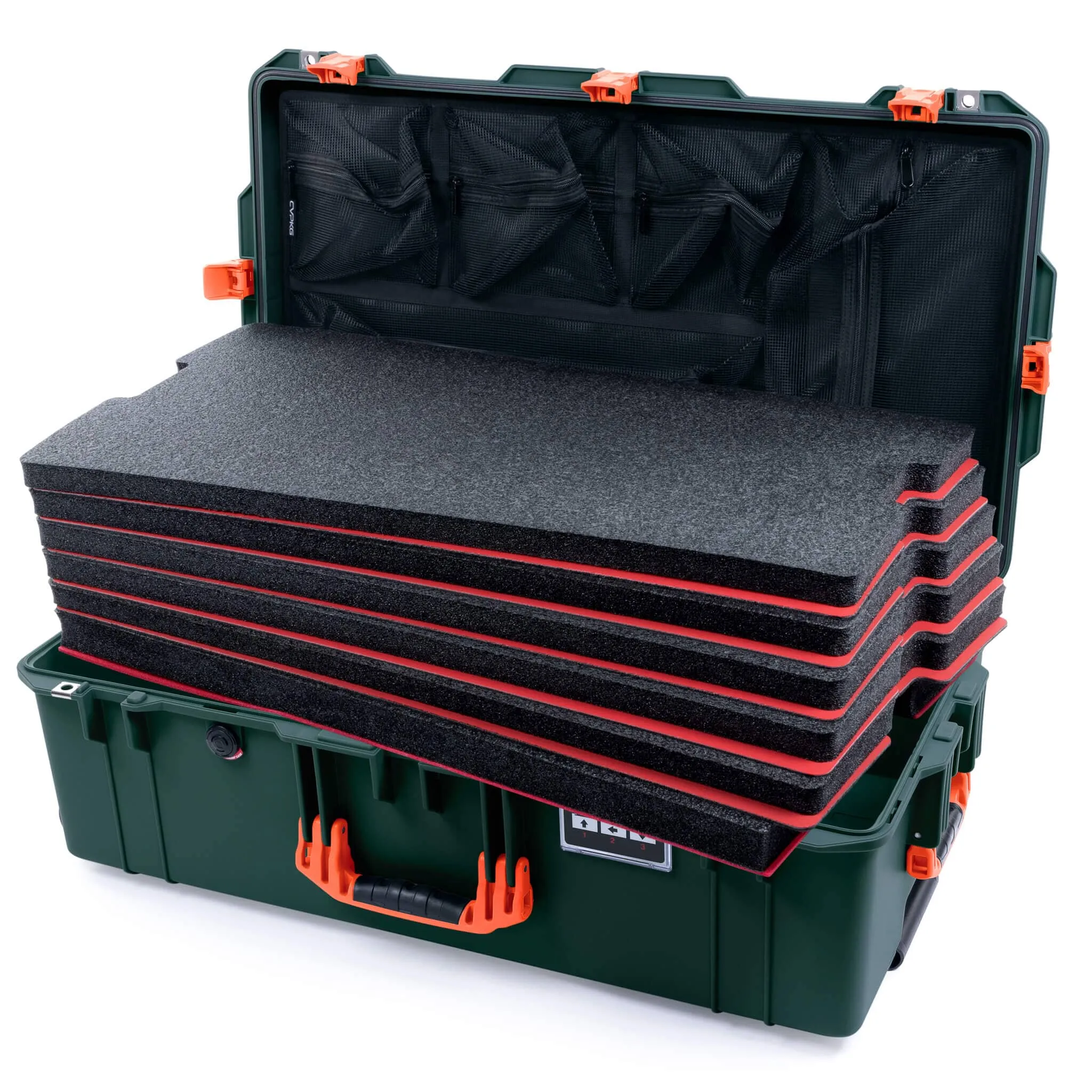Pelican 1615 Air Case, Trekking Green with Orange Handles & Latches