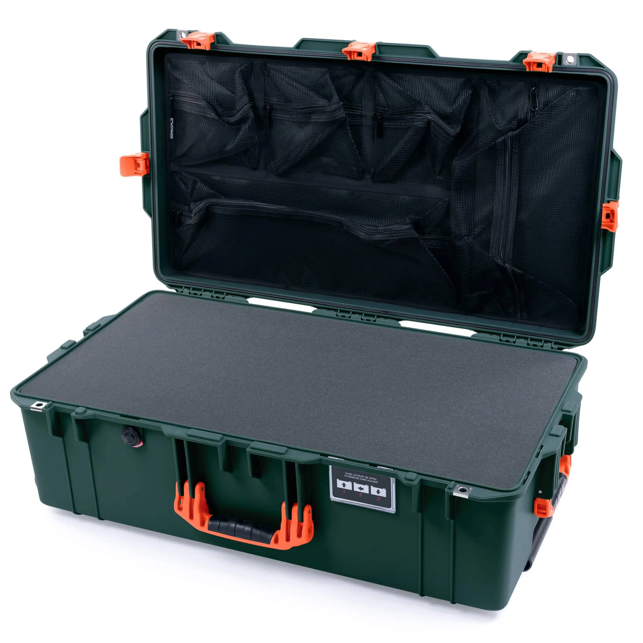 Pelican 1615 Air Case, Trekking Green with Orange Handles & Latches