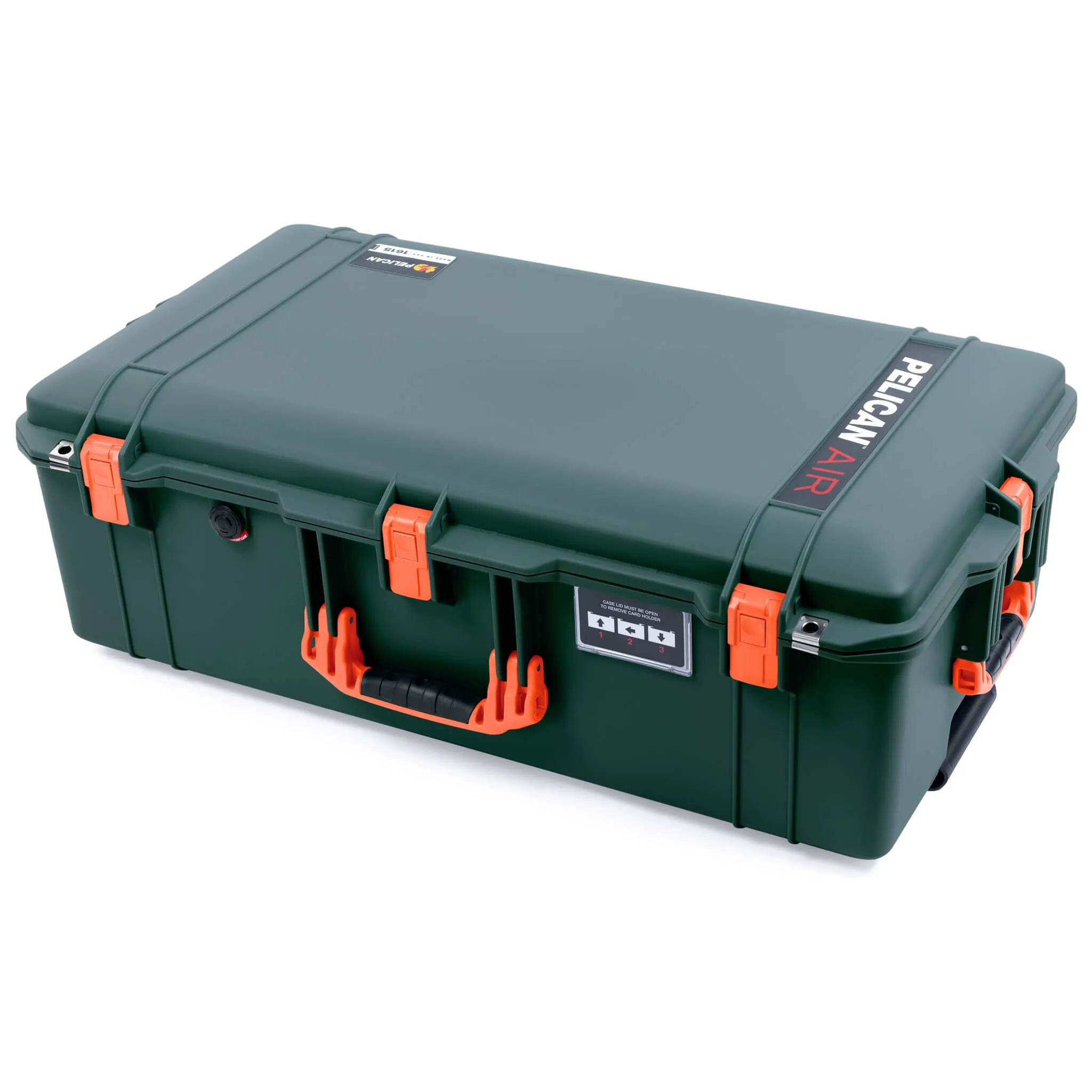 Pelican 1615 Air Case, Trekking Green with Orange Handles & Latches