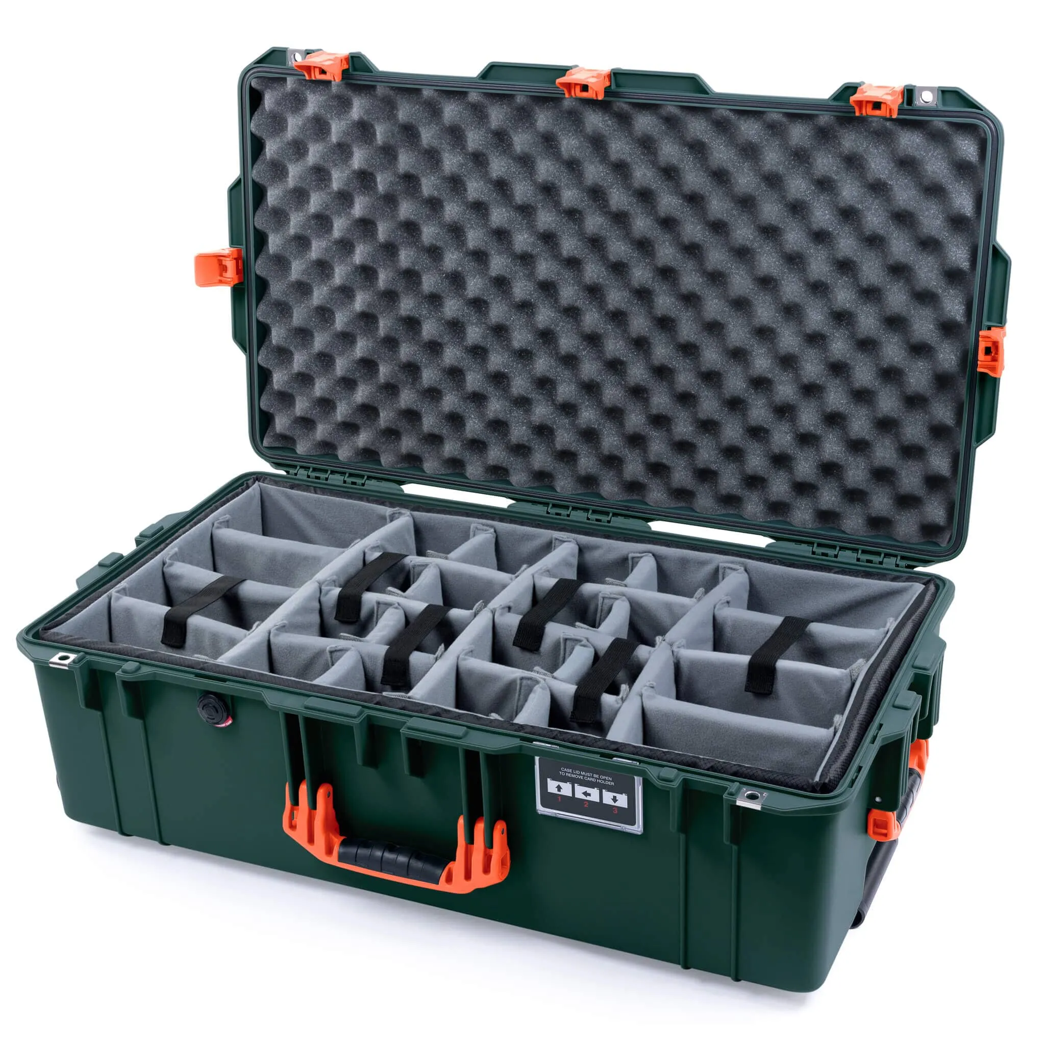 Pelican 1615 Air Case, Trekking Green with Orange Handles & Latches