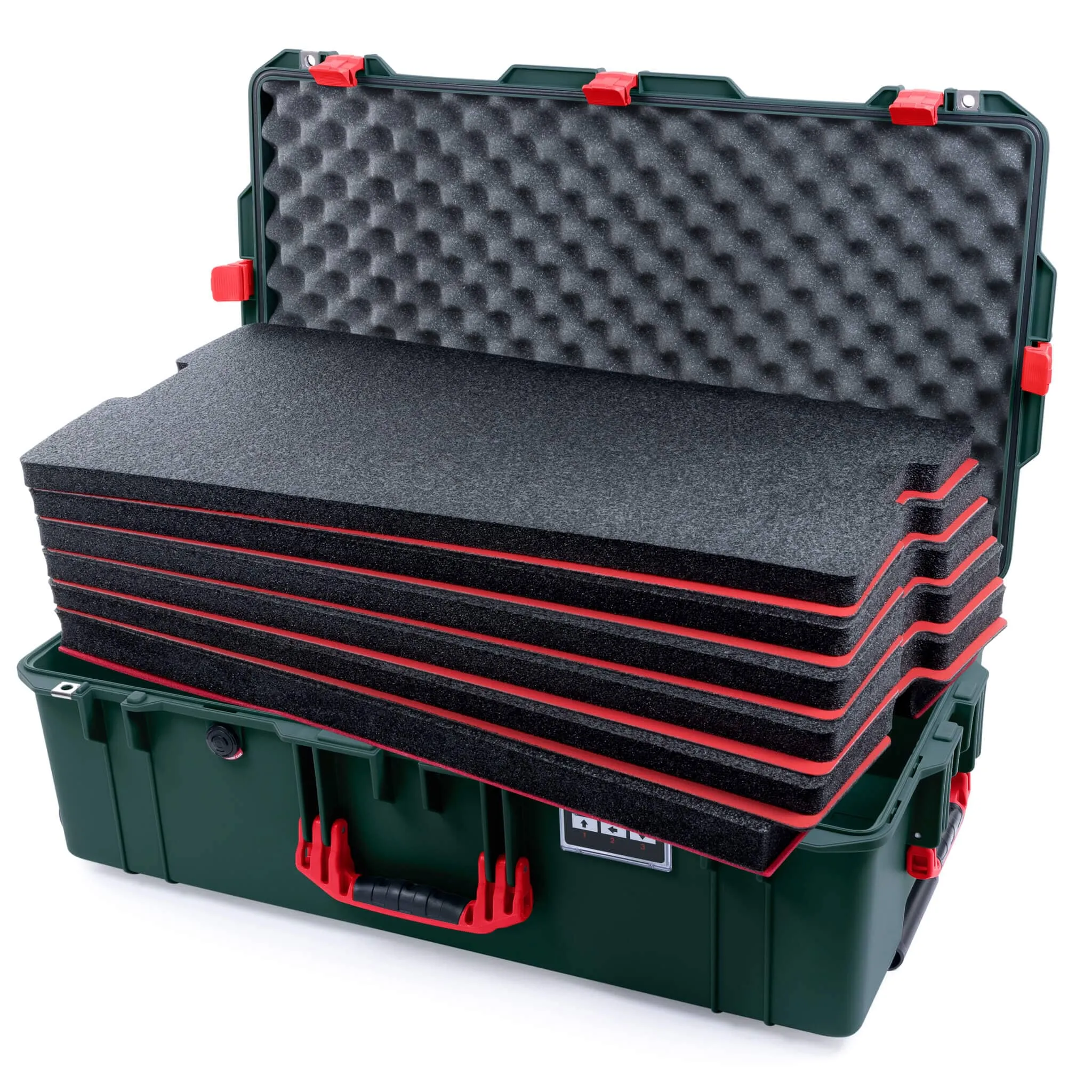 Pelican 1615 Air Case, Trekking Green with Red Handles & Latches