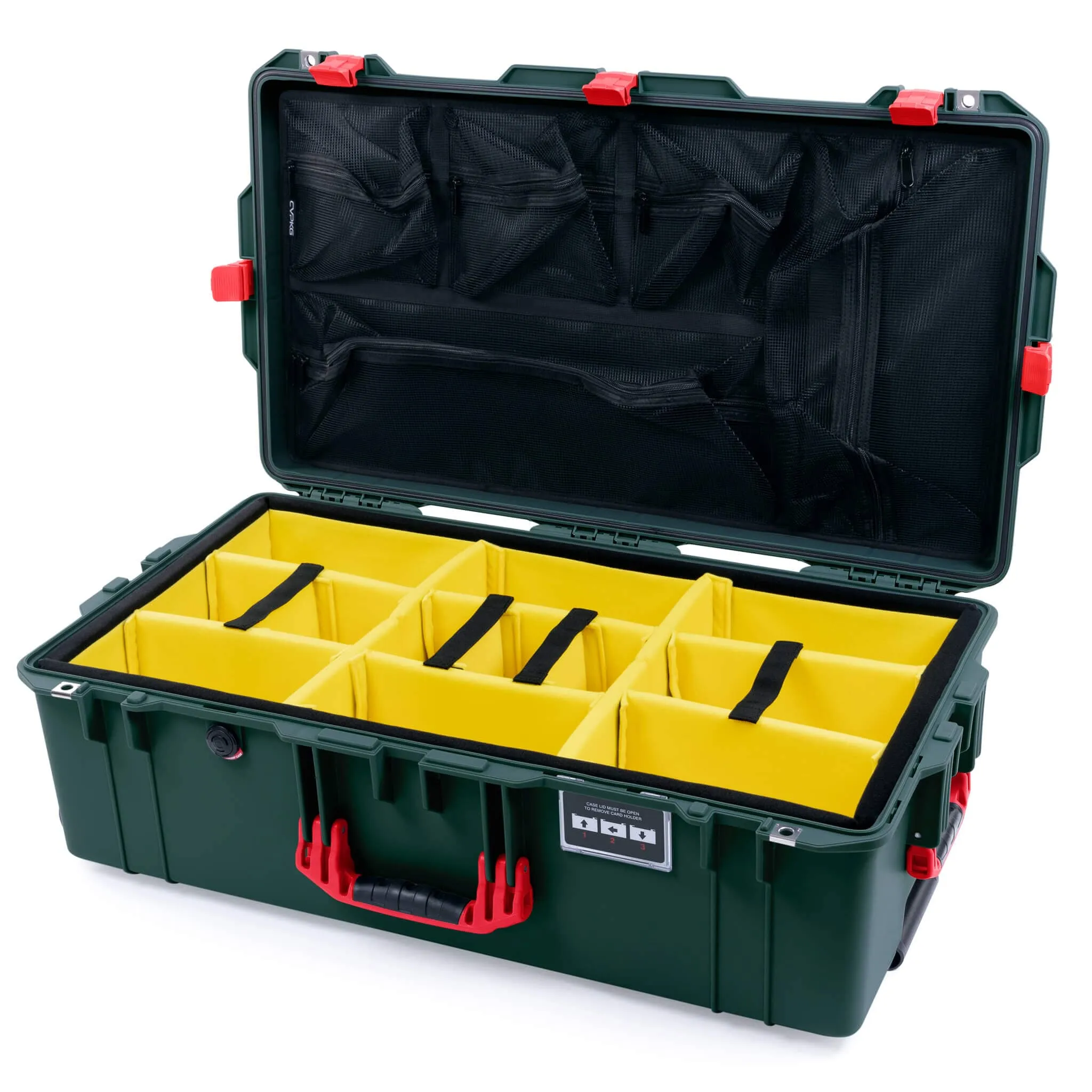 Pelican 1615 Air Case, Trekking Green with Red Handles & Latches