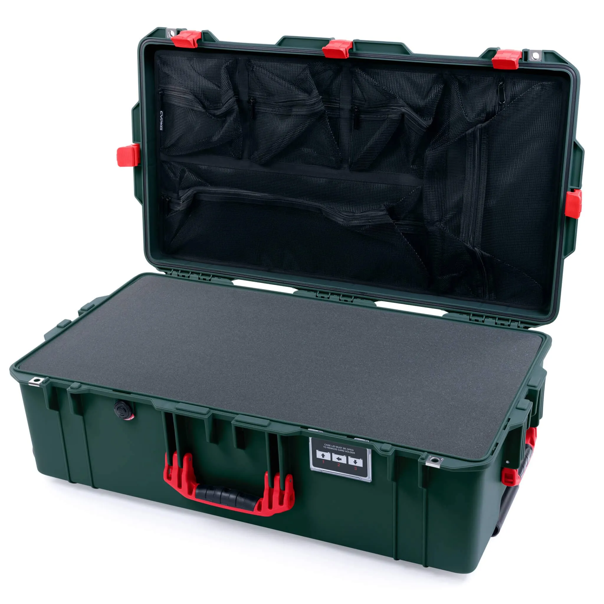 Pelican 1615 Air Case, Trekking Green with Red Handles & Latches