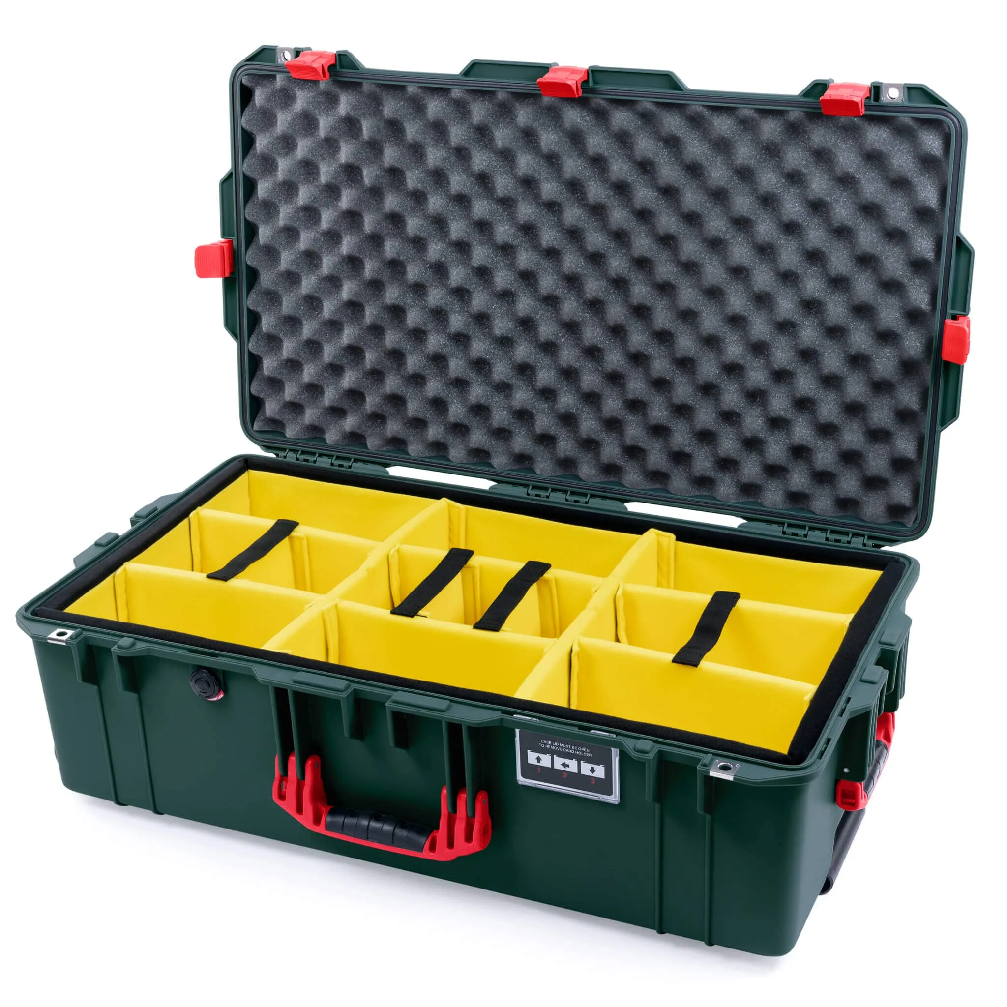 Pelican 1615 Air Case, Trekking Green with Red Handles & Latches