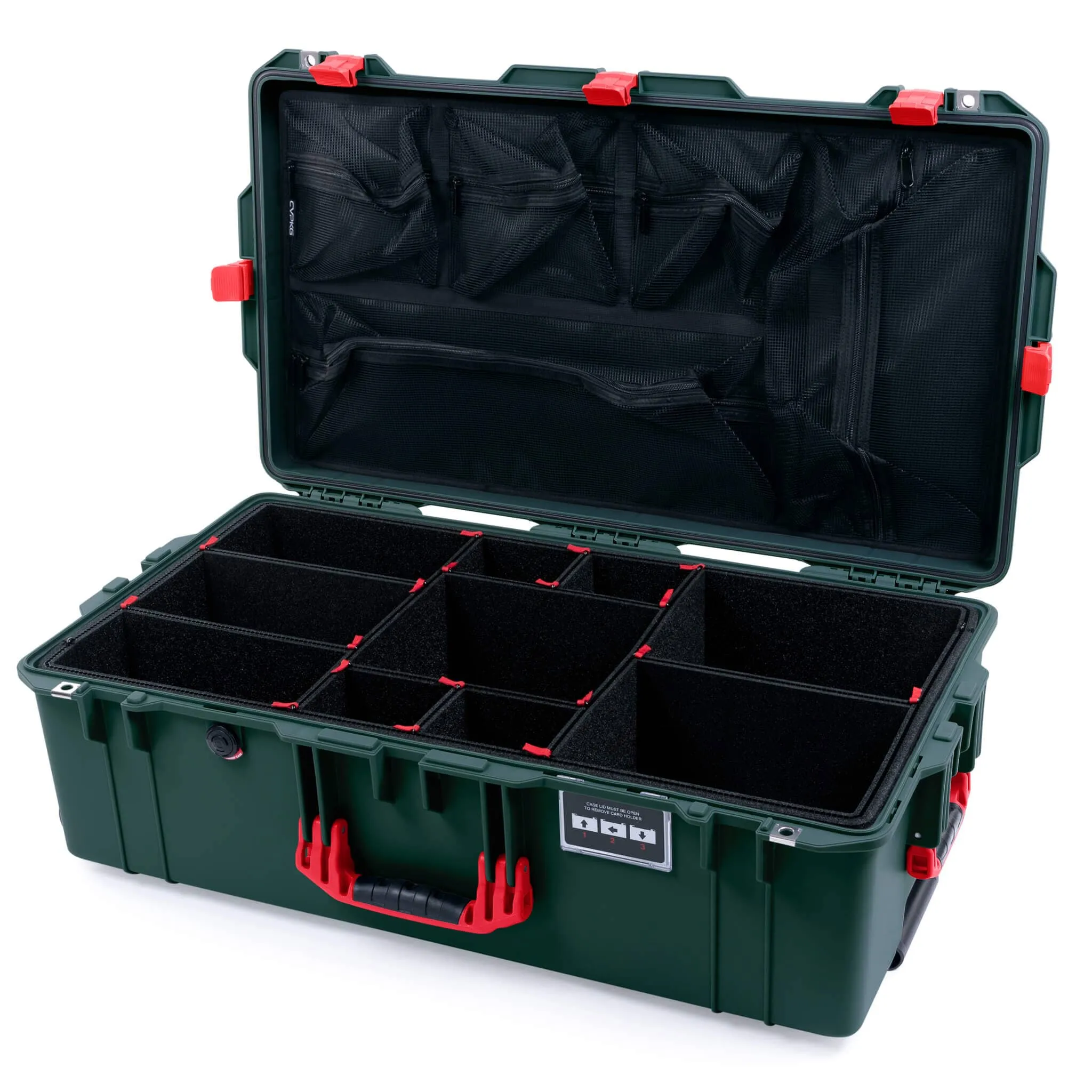 Pelican 1615 Air Case, Trekking Green with Red Handles & Latches