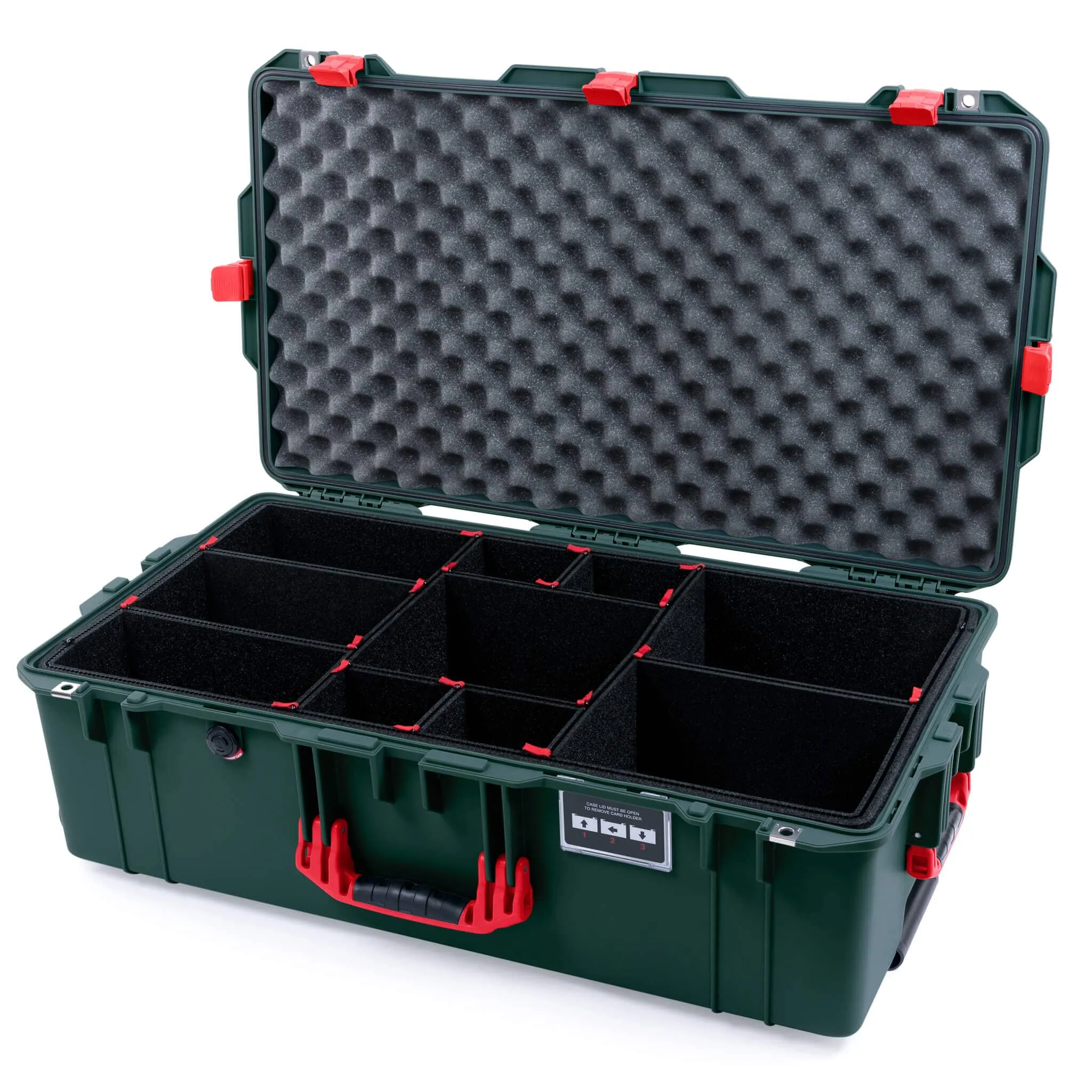 Pelican 1615 Air Case, Trekking Green with Red Handles & Latches