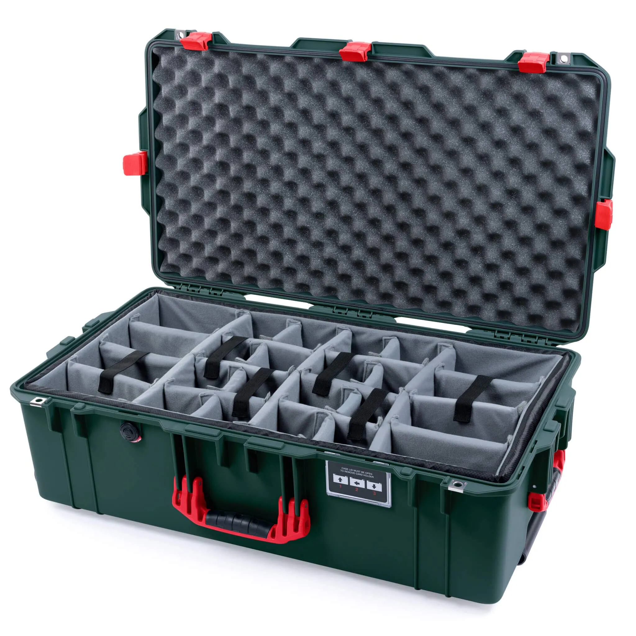 Pelican 1615 Air Case, Trekking Green with Red Handles & Latches