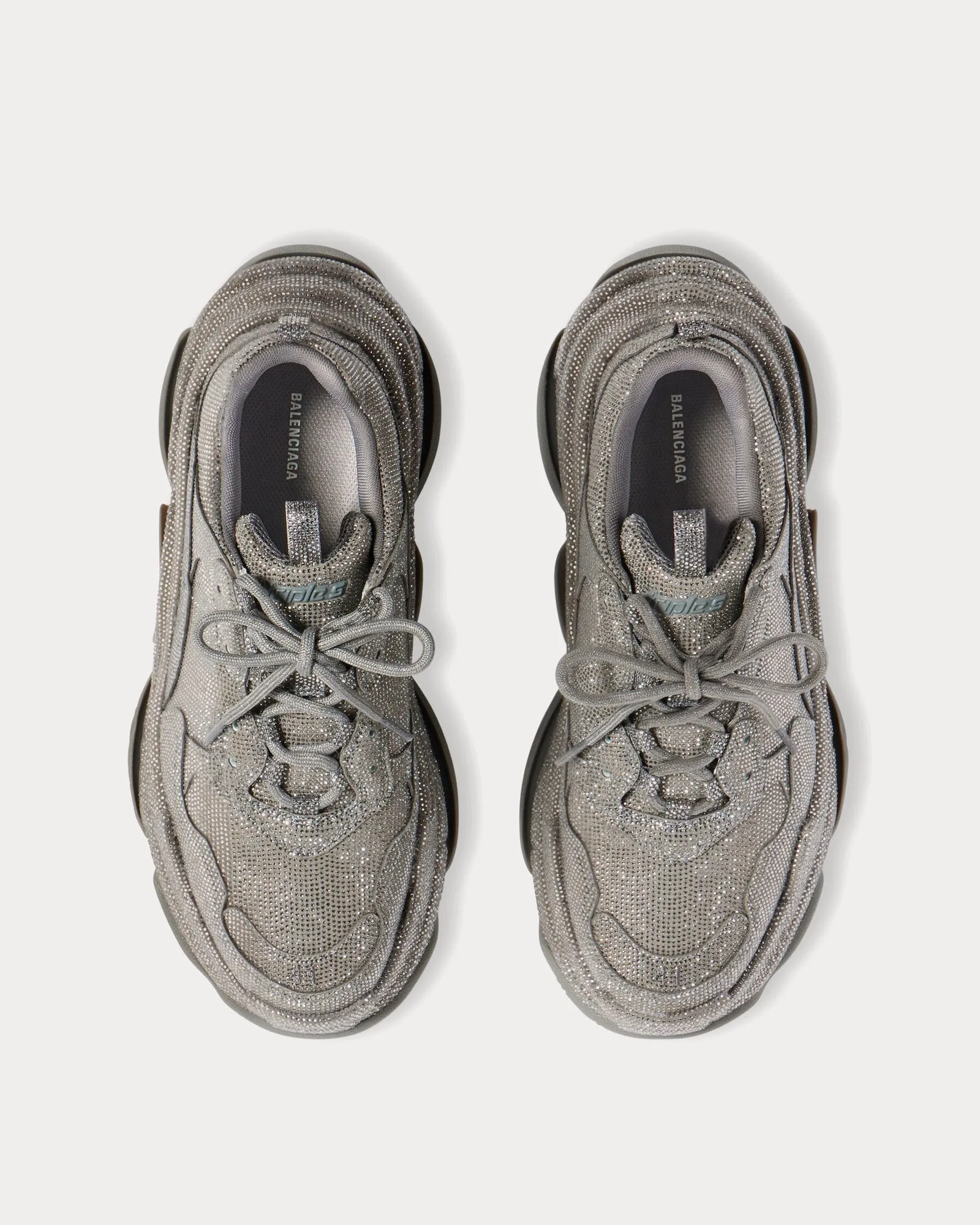 Triple S Rhinestone Dark Grey Low Top Sneakers