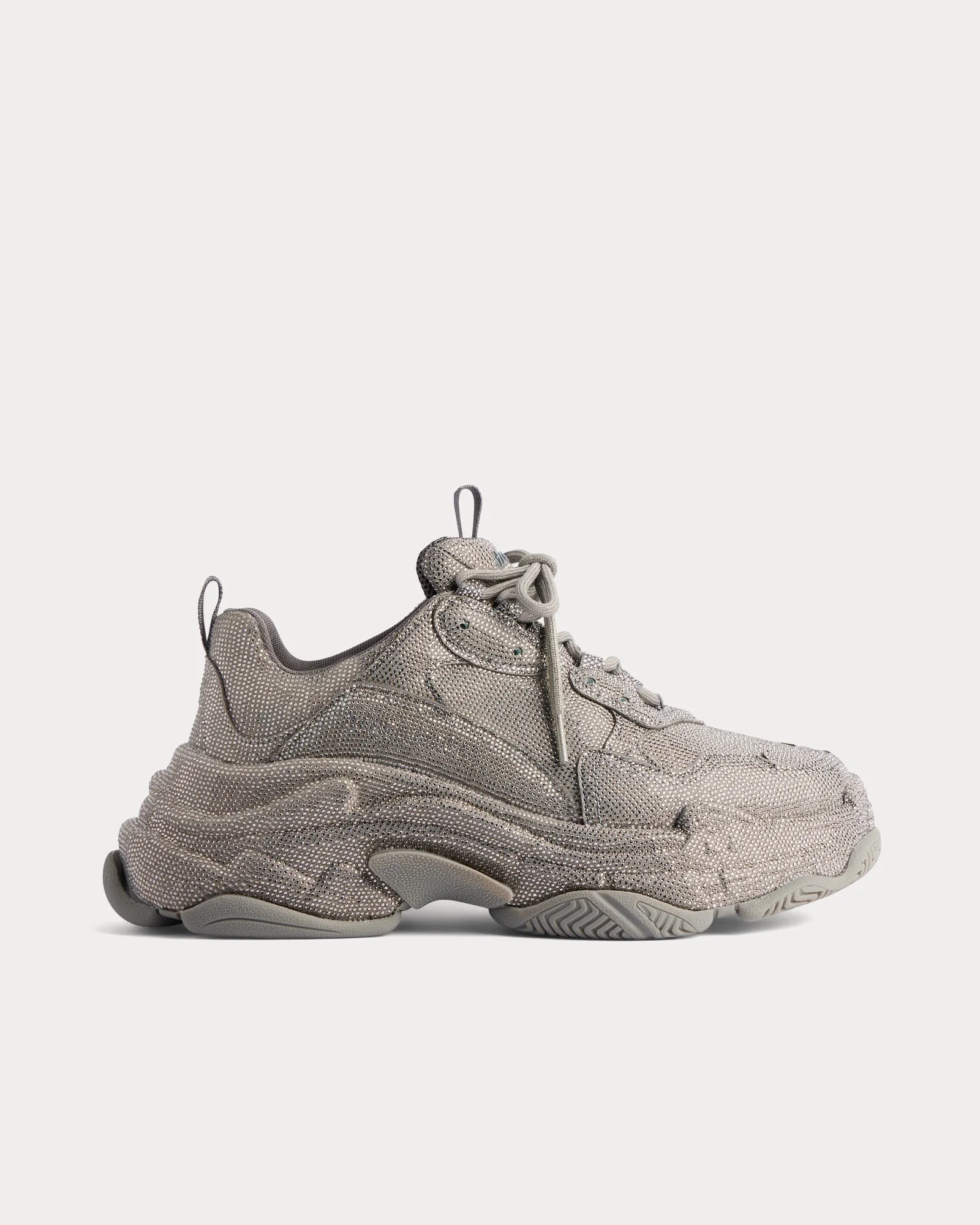 Triple S Rhinestone Dark Grey Low Top Sneakers