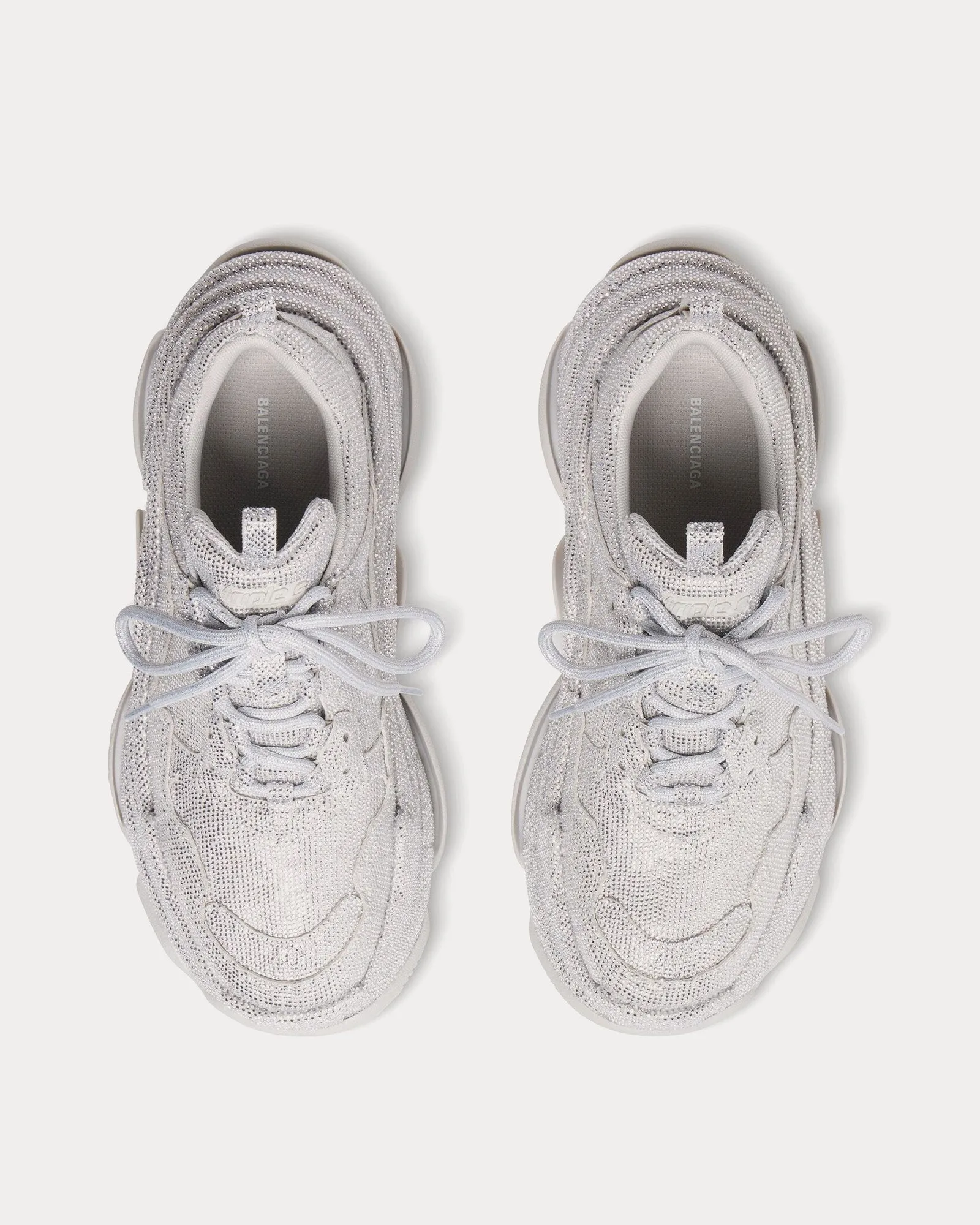 Triple S Rhinestone Light Grey Low Top Sneakers