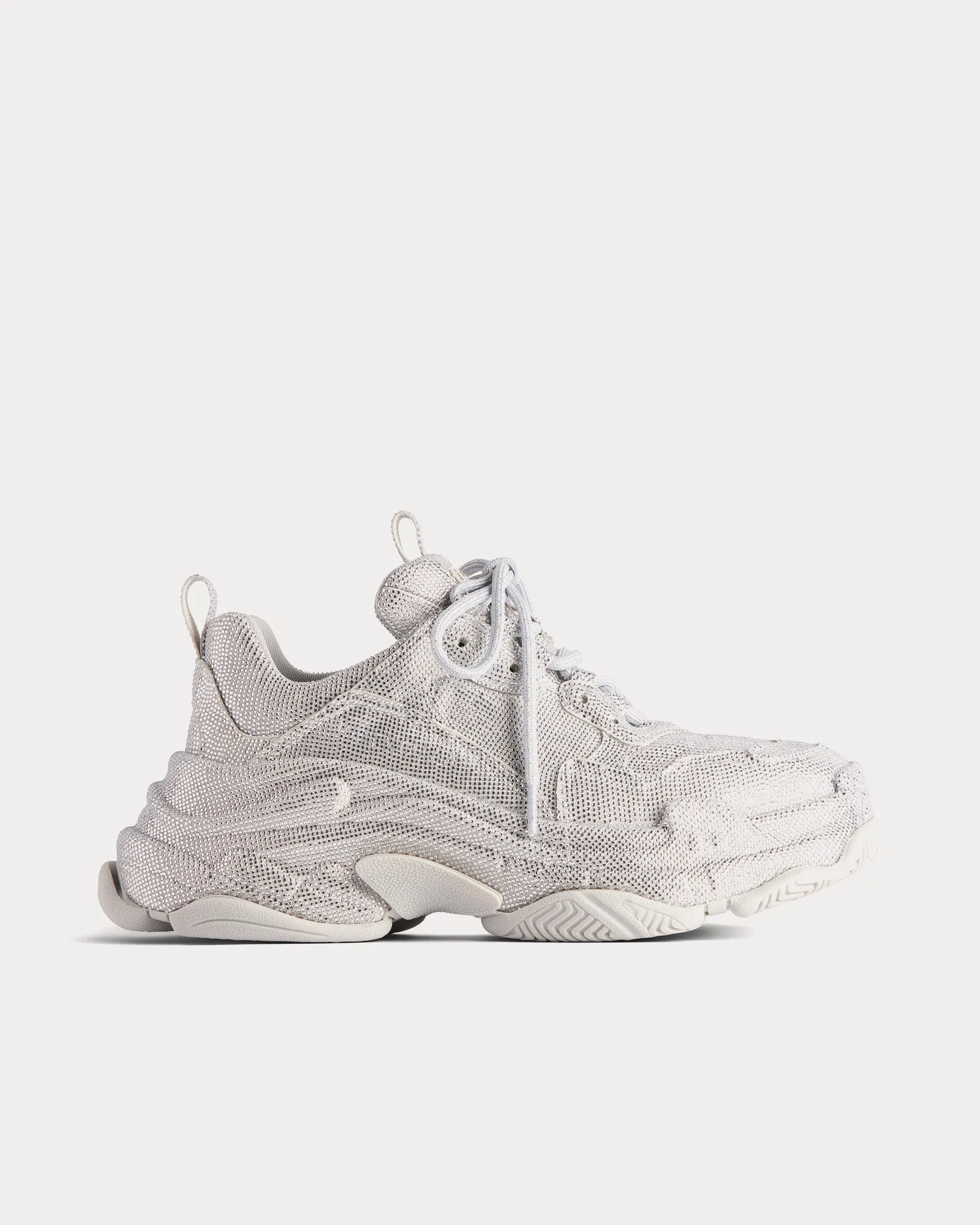 Triple S Rhinestone Light Grey Low Top Sneakers