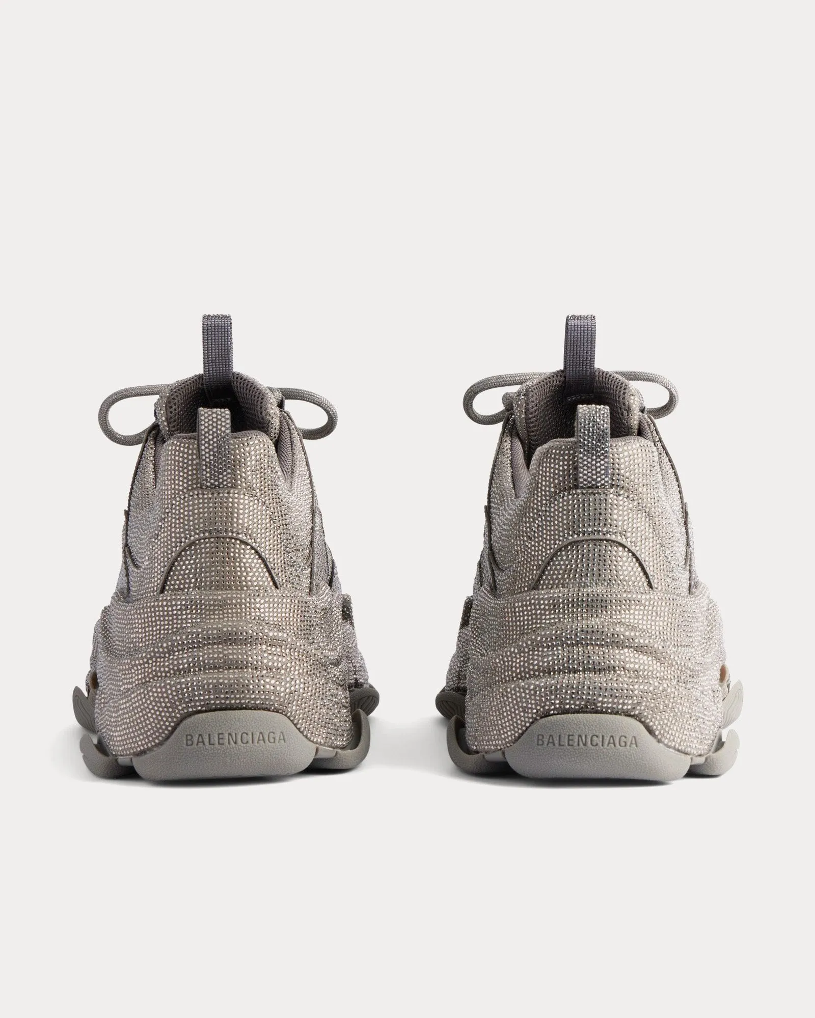 Triple S Rhinestone Light Grey Low Top Sneakers