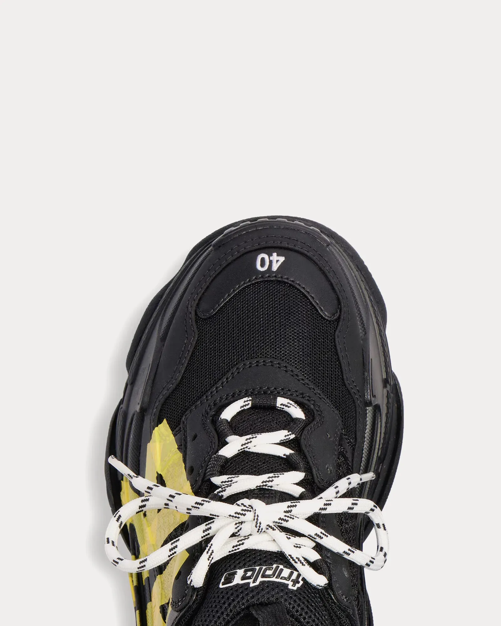 Triple S Tape Type Black / Yellow Low Top Sneakers
