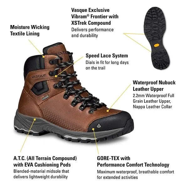 Vasque Women's St. Elias Mid Gore-Tex® Hiking Boots- Cognac